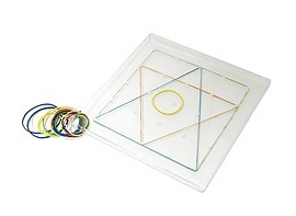 [EDU 0152-T] 지오보드. 투명 5핀 Transparent Geoboard (5 x 5 pin, 7¼ inch)